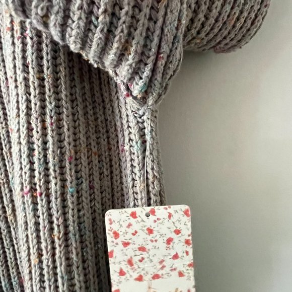 NWT Free People Leo Tunic Silver Gleam Gray Cowl Neck Sweater sz XS - Picture 8 of 14